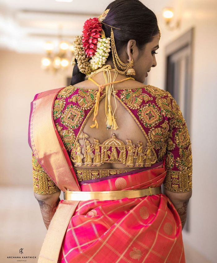 Traditional Back Side Blouse Design