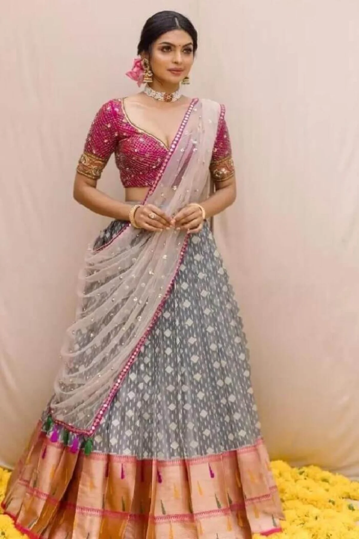 Traditional Half Saree Blouse Designs