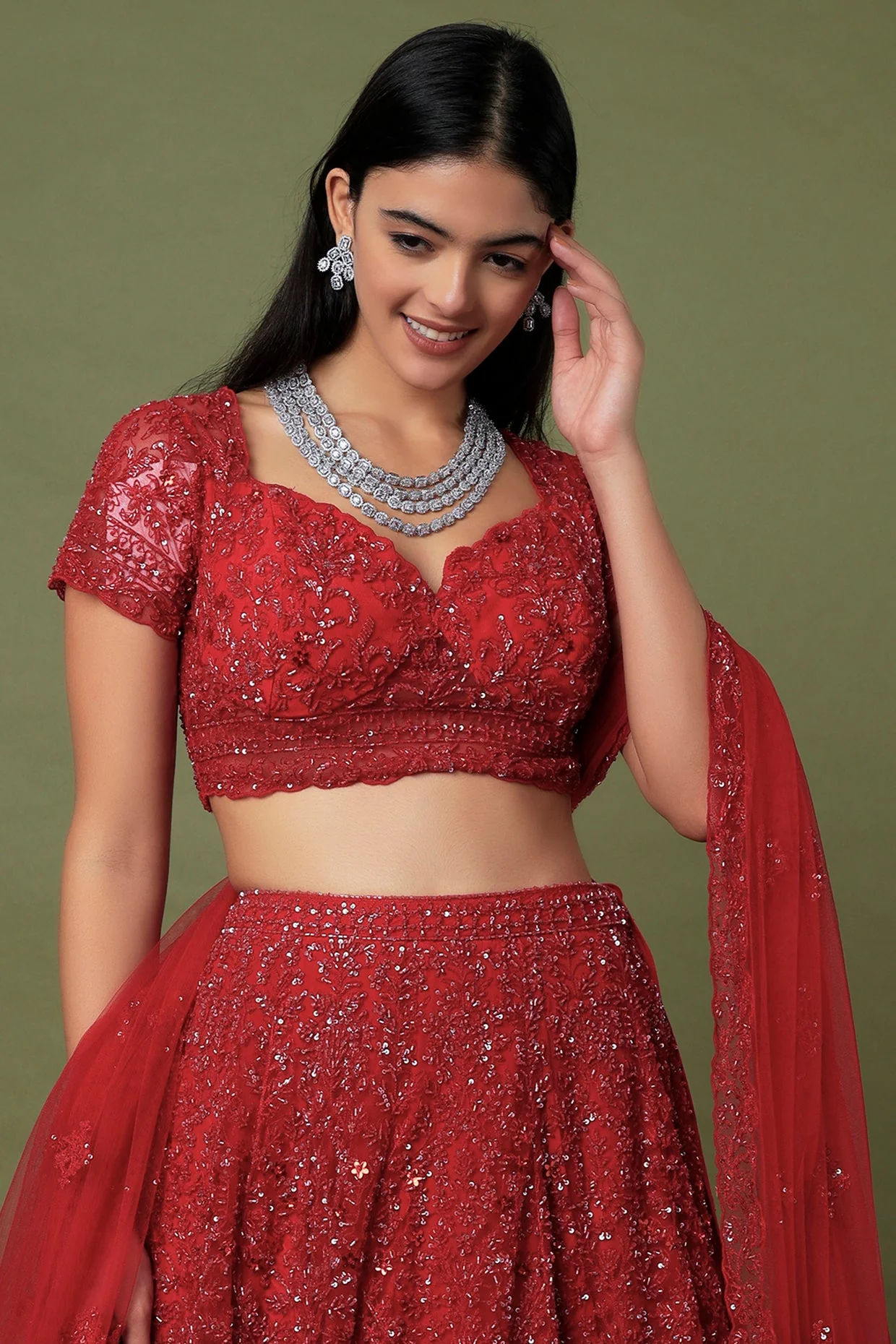 Red Lehenga Blouse Designs