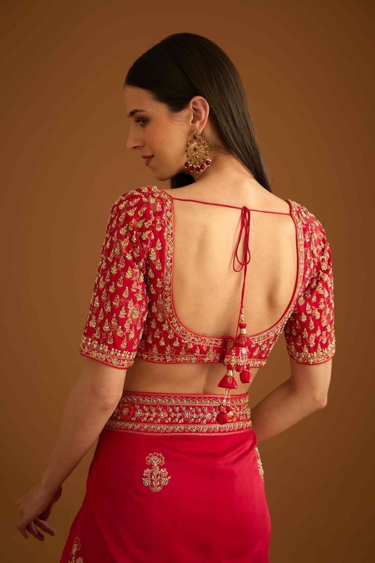 Simple Back Side Wedding Blouse Designs